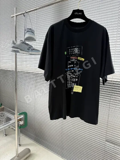 마르지엘라 프린트 크루넥 반팔티셔츠