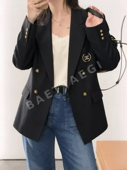 셀린느 보리수 금실 개선문 로고 자수 울 자켓 202607