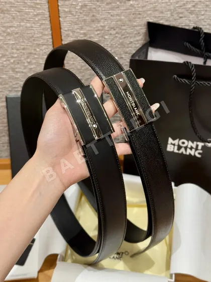 몽블랑 소가죽 자동 버클 남성 벨트 180397