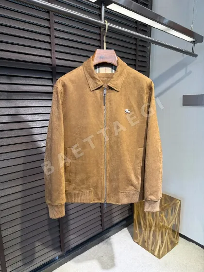 버버리 모터사이클 가죽 체크 자켓 156083