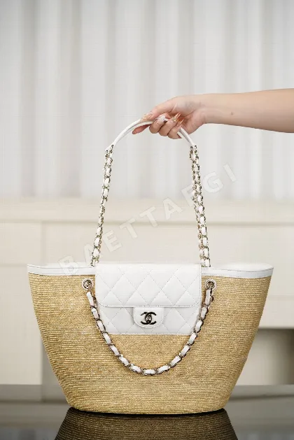 샤넬 라피아 라탄 바스켓 가방 193643
