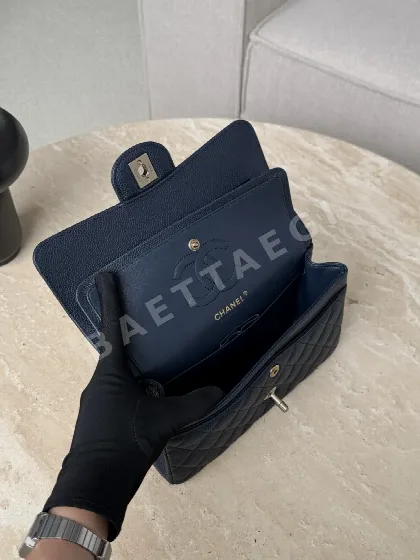 샤넬 오션 블루 연금장 엣지 스티치 가방 33081