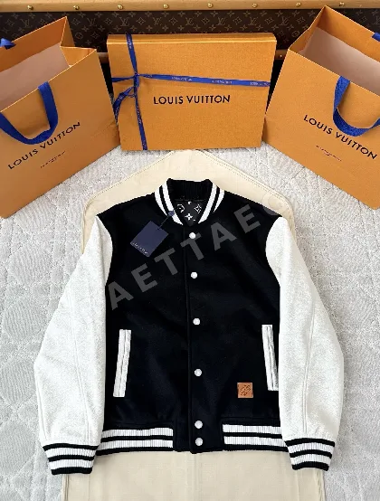 루이비통 LV NIGO 콜라보 가죽 패치 자수 야구 점퍼 자켓 194725