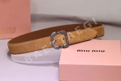 미우미우 빈티지 금장 스웨이드 벨트 57895