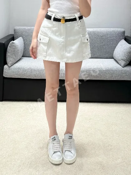 생로랑 코튼 미니스커트 138657