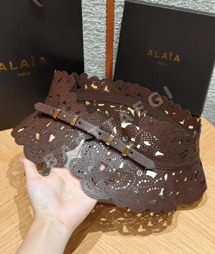 알라이아 레이스 패턴 더블 버클 허리 벨트 180925