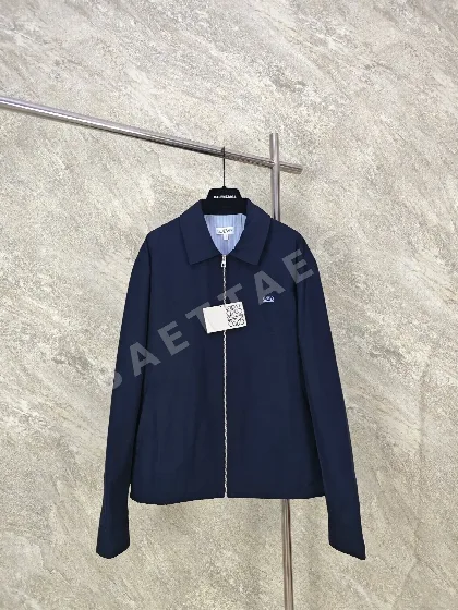 로에베 컬러 블록 자수 면 나일론 자켓 157955