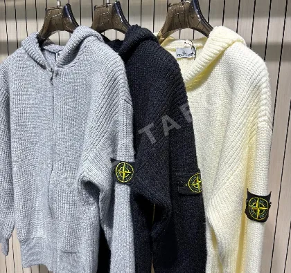 스톤아일랜드 배지 장식 지퍼 후드 니트 50993
