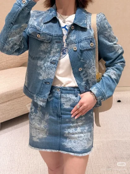 디올 레이저 프린트 데님 스커트 137774