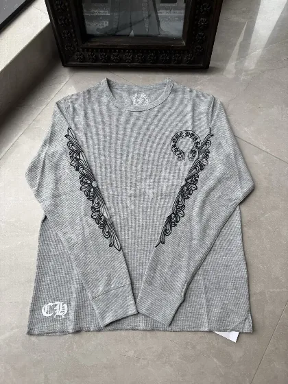 그레이 호스슈 와플 레터 긴팔 166982