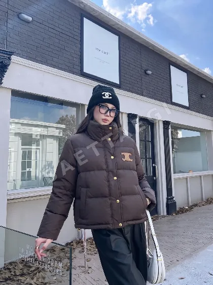 셀린느 컬러 블록 H라인 스탠드카라 후드 패딩 점퍼 170144