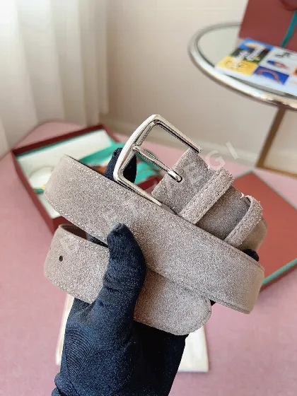 로로피아나 천연 가죽 황동 버클 벨트 57348