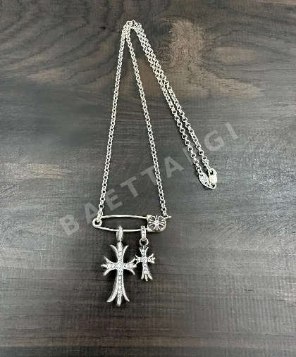 더블 크로스 장식 목걸이 163194