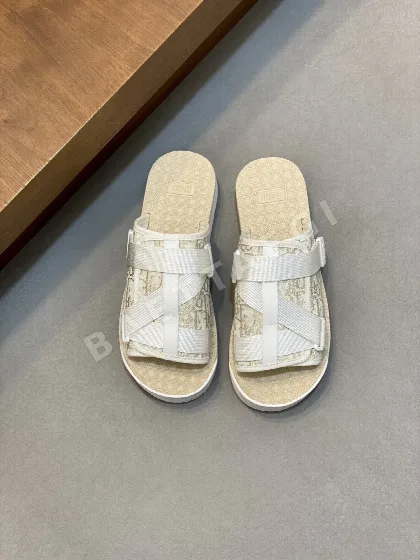 디올 샌들 블랙 러버 오블리크 프린트 207058