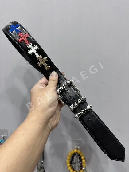 925 스털링 실버 매듭 무늬 소가죽 벨트 162936