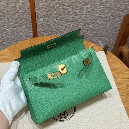 에르메스 미니 켈리 그린 가죽 클러치 가방 18370