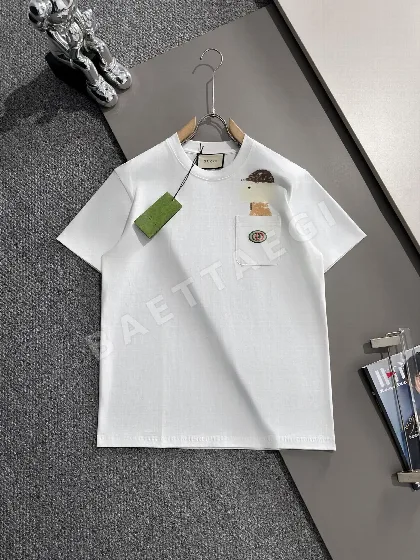 구찌 남성 자수 그래피티 반팔 티셔츠 47598