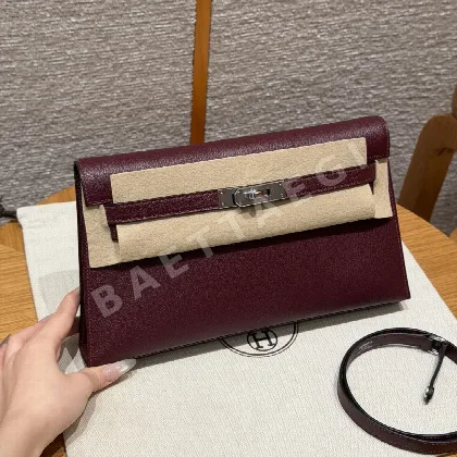 에르메스 켈리 엘란 보르도 염소가죽 가방 155206
