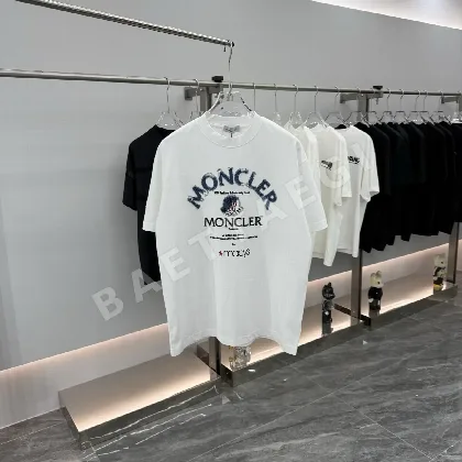 몽클레르 데님 아플리케 자수 반팔 티셔츠 71774