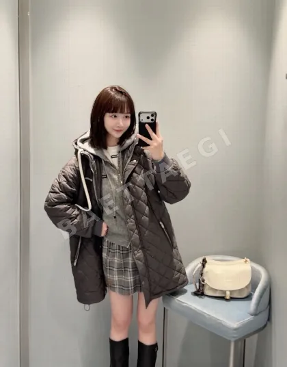 미우미우 다이아몬드 퀼팅 코튼 패딩 코트 170703