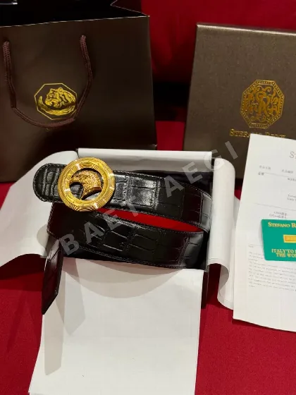 스테파노리치 독수리 머리 장식 소가죽 벨트 175178