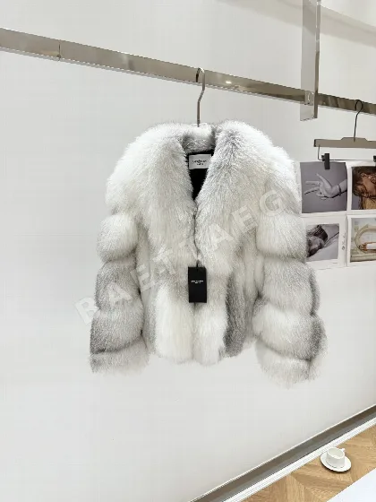 생로랑 여우 모피 가죽 자켓 206000