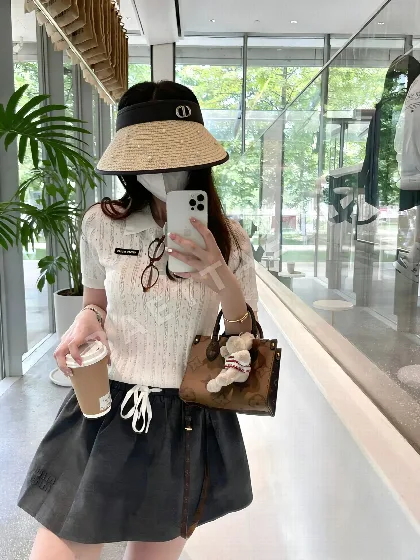 디올 진주 장식 선햇 모자 60341