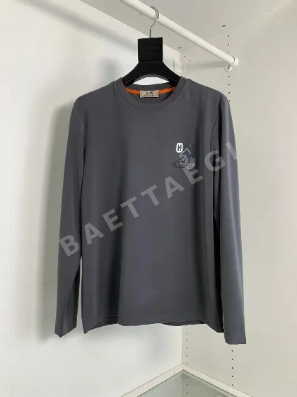 에르메스 기하학 패치워크 남성 크루넥 긴팔 티셔츠 169741
