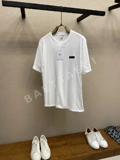 벨루티 크루넥 레더 엠블럼 코튼 반팔 티셔츠