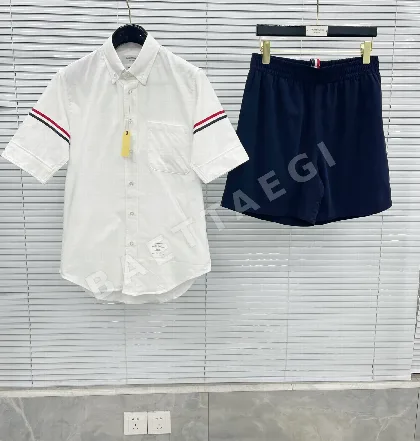 톰브라운 더블 슬리브 웨빙 반팔 셔츠 159536