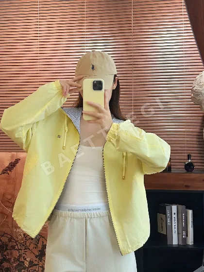 로에베 컬러 블록 더블 레이어 후드 여성 자켓 193184