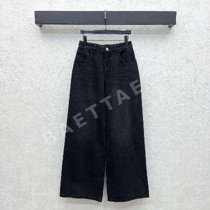 샤넬 프린지 장식 데님 바지 199881
