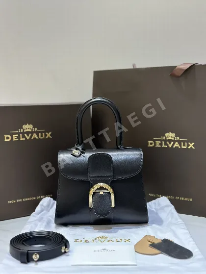 델보 블랙 램스킨 브릴리언트 숄더백 191182