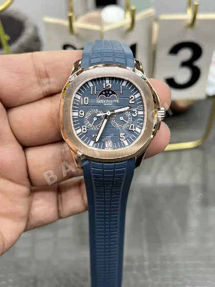 파텍필립 아쿠아넛 5261 R 다이아 자동 블루 다이얼 로즈골드 3K 공장 레플리카 43970 Patek Philippe