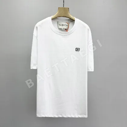 발렌티노 남성 로고 자수 반팔 셔츠 114284