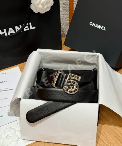 샤넬 클래식 더블 C 골드 버클 소가죽 벨트 181113