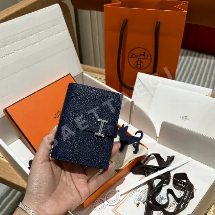 에르메스 엡솜 야자수 프린트 블루 사파이어 지갑 23335