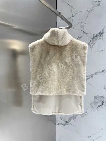 더로우 양면 착용 밍크 숄 조끼 206330