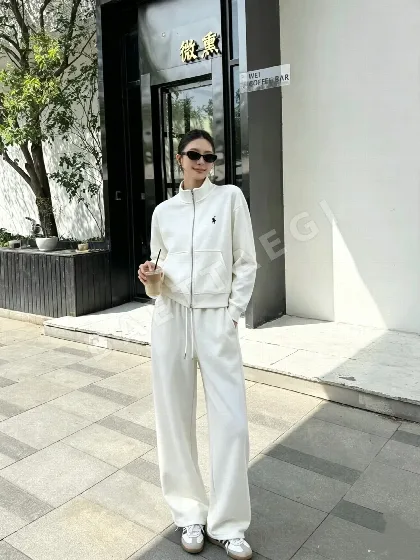 폴로 여성 포니 자수 스탠드 카라 루즈핏 스웨트 재킷+팬츠 세트 156467