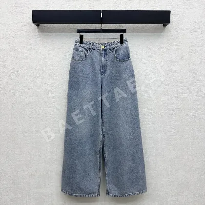 샤넬 프린지 장식 데님 바지 199882