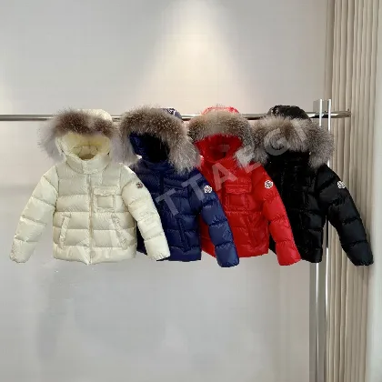 몽클레르 키즈 실버폭스 퍼 카라 다운 재킷 181642