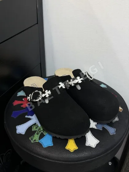 크롬하츠 올블랙 화이트 패치 샌들 146199