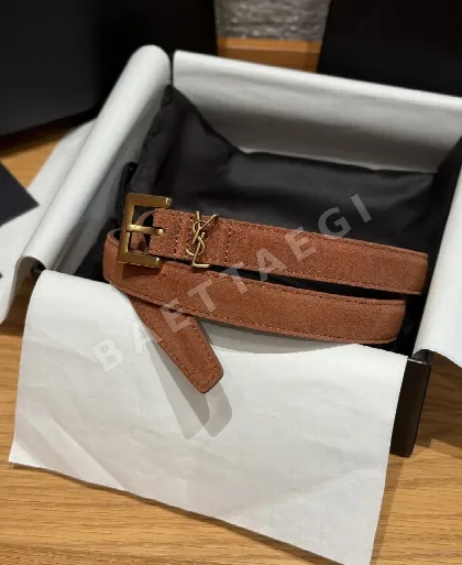 생로랑 스웨이드 카프스킨 벨트 174515