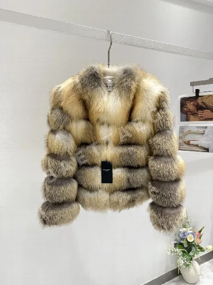 생로랑 여우 모피 가죽 자켓 205994