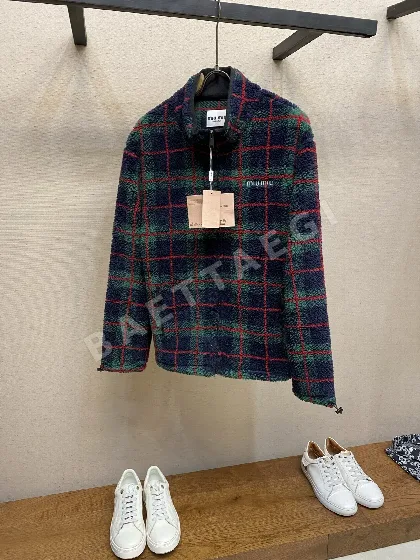 미우미우 컬러 블록 체크 남성 자켓 186391