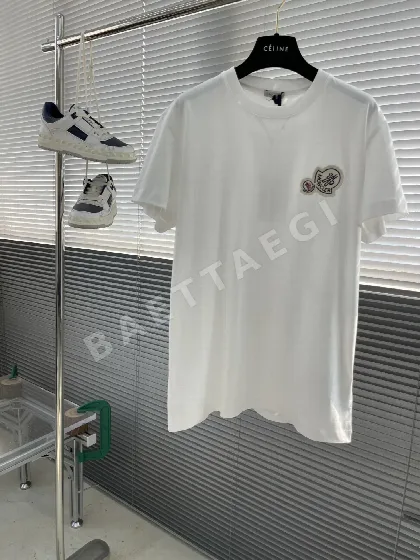 몽클레르 더블 로고 패치 반팔 티셔츠 48587