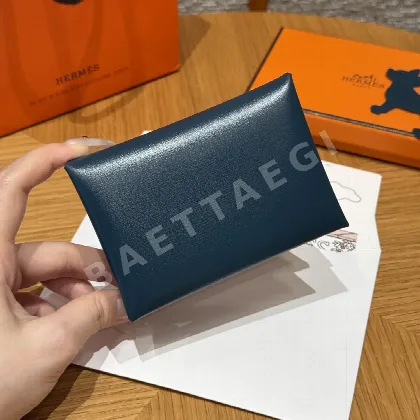 에르메스 칼반듀오 듀플시앙 블루 코인퍼스 지갑 135068