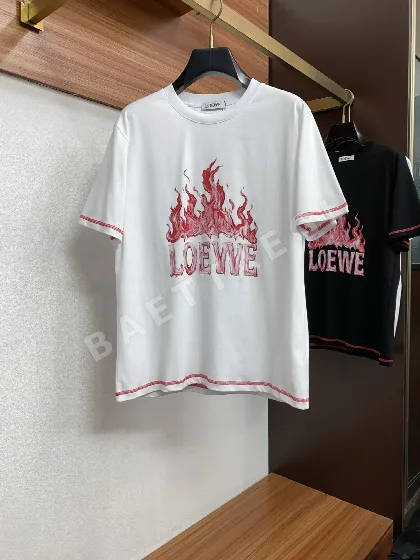 로에베 크루넥 코튼 반팔 티셔츠 48440