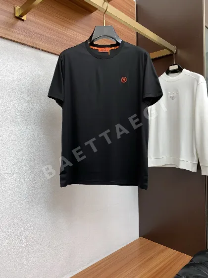 에르메스 100수 머서라이즈드 코튼 반팔 티셔츠