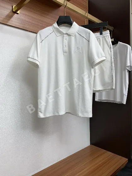 로로피아나 남성 테크니컬 파이버 반팔 폴로 티셔츠 & 반바지 세트 133078